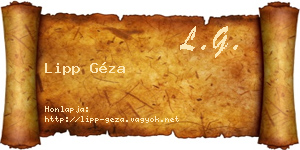 Lipp Géza névjegykártya